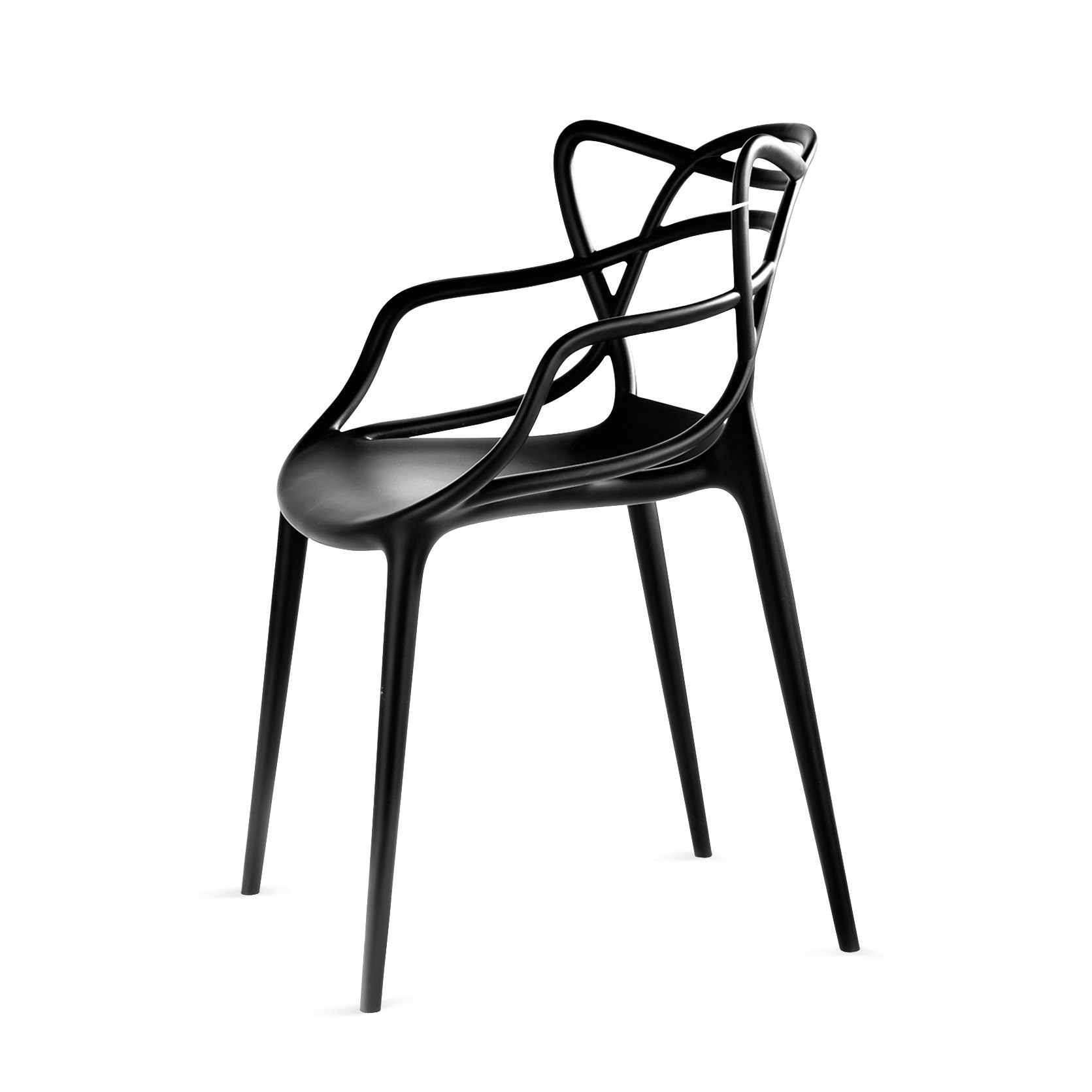 Modern Designer Masters Chair Black Set of 4